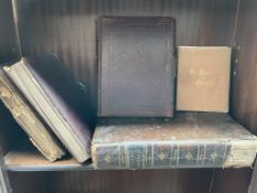 A Welsh Bible together with leather bound photographs etc