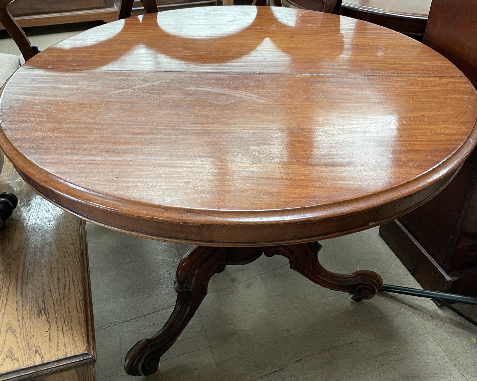 A Victorian mahogany supper table,