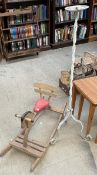 A Child's rocking horse together with a candle stand