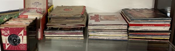 A collection of records including Pat Boone, Sinatra,