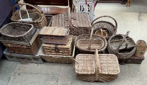 A collection of wicker basket,