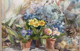 Hilda Burton Polyanthus Watercolour Signed