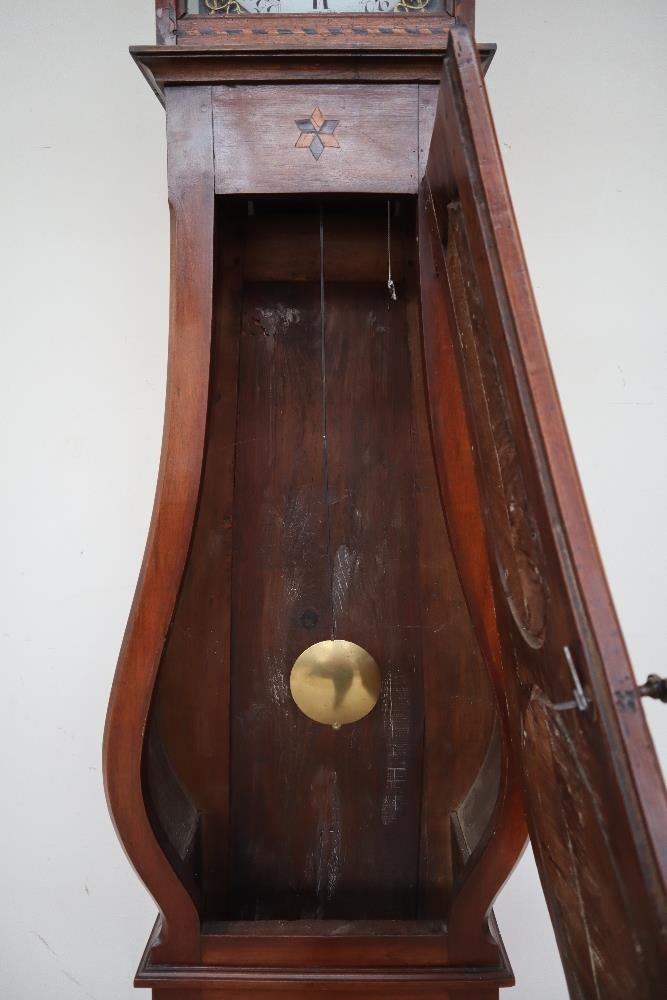 A French 19th century walnut and marquetry comtoise clock, - Bild 7 aus 7