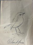 Roland Green A Robin Sketch Signed