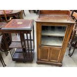 An Edwardian mahogany music cabinet, 53.5cm wide x 36cm deep x 96.