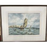 In the style of Thomas Bush Hardy A ship in a harbour Watercolour Bears a signature 35 x