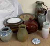A Ned Heywood of Chepstow studio pottery jug,