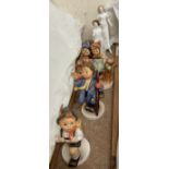 A Royal Doulton figure HN3491 Friendship together with another With Love and three Hummel figures
