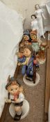 A Royal Doulton figure HN3491 Friendship together with another With Love and three Hummel figures