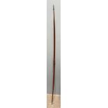 Longbow - inscribed Bickerstaffe, 52#@28" 29" max, with a leather grip and horn nooks,