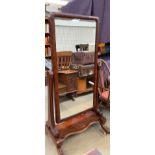 A Victorian mahogany cheval mirror,