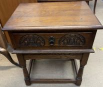 A 20th century oak side table,
