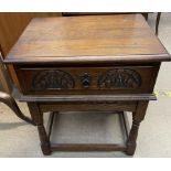 A 20th century oak side table,