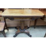 A Victorian rosewood tea table,