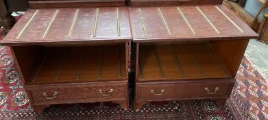 Two stained hotel luggage cabinets