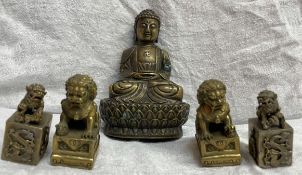 ***Unfortunately this lot has been withdrawn from sale*** A bronze statue of a seated buddha 15cm