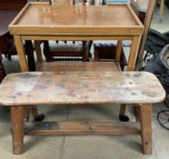 A teak tea trolley,