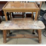 A teak tea trolley,