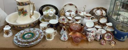 A Royal Albert Old Country Roses Pattern part tea set together with other part tea sets,