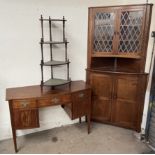 A 19th century mahogany sideboard together with an oak standing corner cupboard and a reproduction