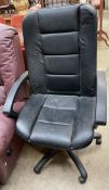 A black leatherette office chair