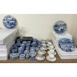 A collection of Wedgwood blue jasper wares together with a collection of Delft calendar plates,