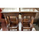 A pair of 20th century oak "joynt" stools