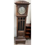 An oak cased grandmother clock,