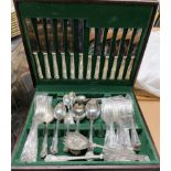 A cased electroplated Kings pattern flatware service