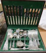 A cased electroplated Kings pattern flatware service