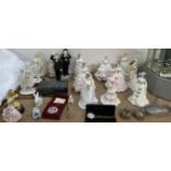 A collection of Royal Worcester and Coalport figures together with other figures,