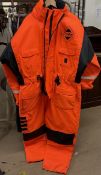 A Fladen Flotation Suit, in high viz orange,