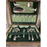 A Chrome plated cased part flatware service