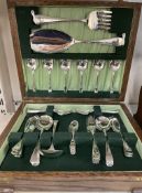 A Chrome plated cased part flatware service