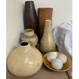 Assorted decorative vases and hardstone balls