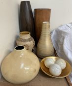 Assorted decorative vases and hardstone balls