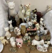 Circa Forty porcelain cats etc