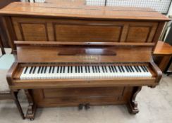 An Ascherberg rosewood upright piano, metal frame overstrung, No.