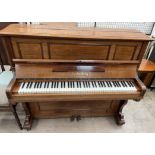 An Ascherberg rosewood upright piano, metal frame overstrung, No.