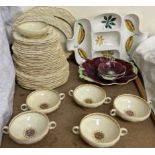 A Crown Ducal part dinner set together with Shorter and Sons pottery etc