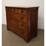 A late 19th century oak chest,