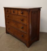 A late 19th century oak chest,