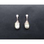 A pair of baroque pearl,