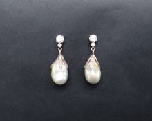 A pair of baroque pearl,