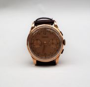 A Gentleman’s 18ct gold ‘Chronographe Suisse antimagnetique’ wristwatch,