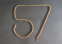 A 9ct yellow gold necklace, approximately 9 grams, 44.