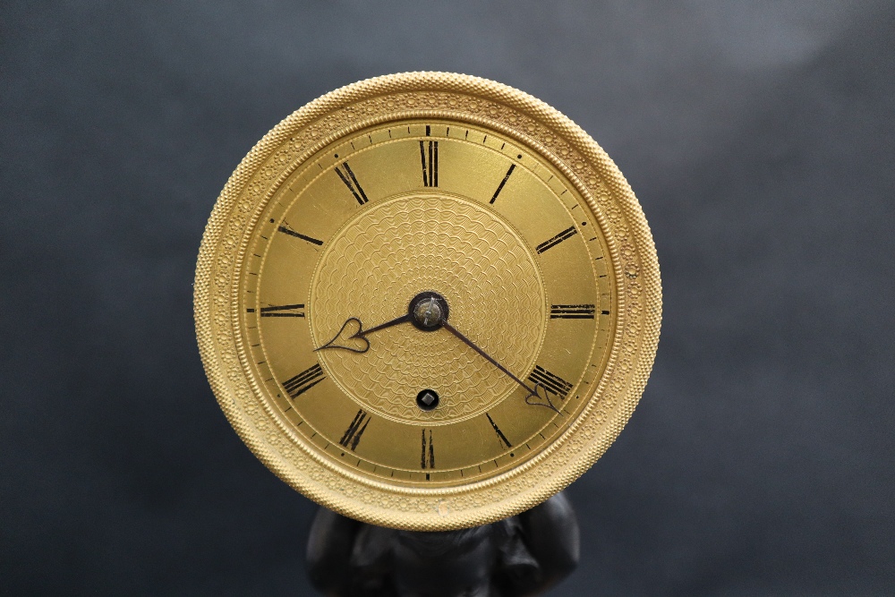 An early 19th century English gilt drum clock, - Image 2 of 5