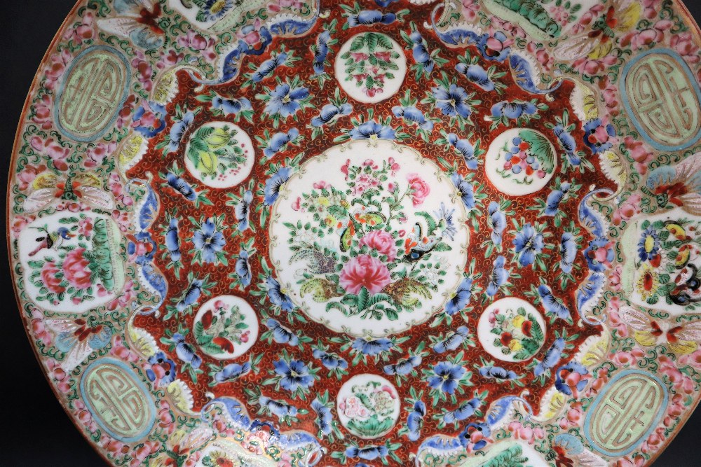 A Cantonese porcelain charger,