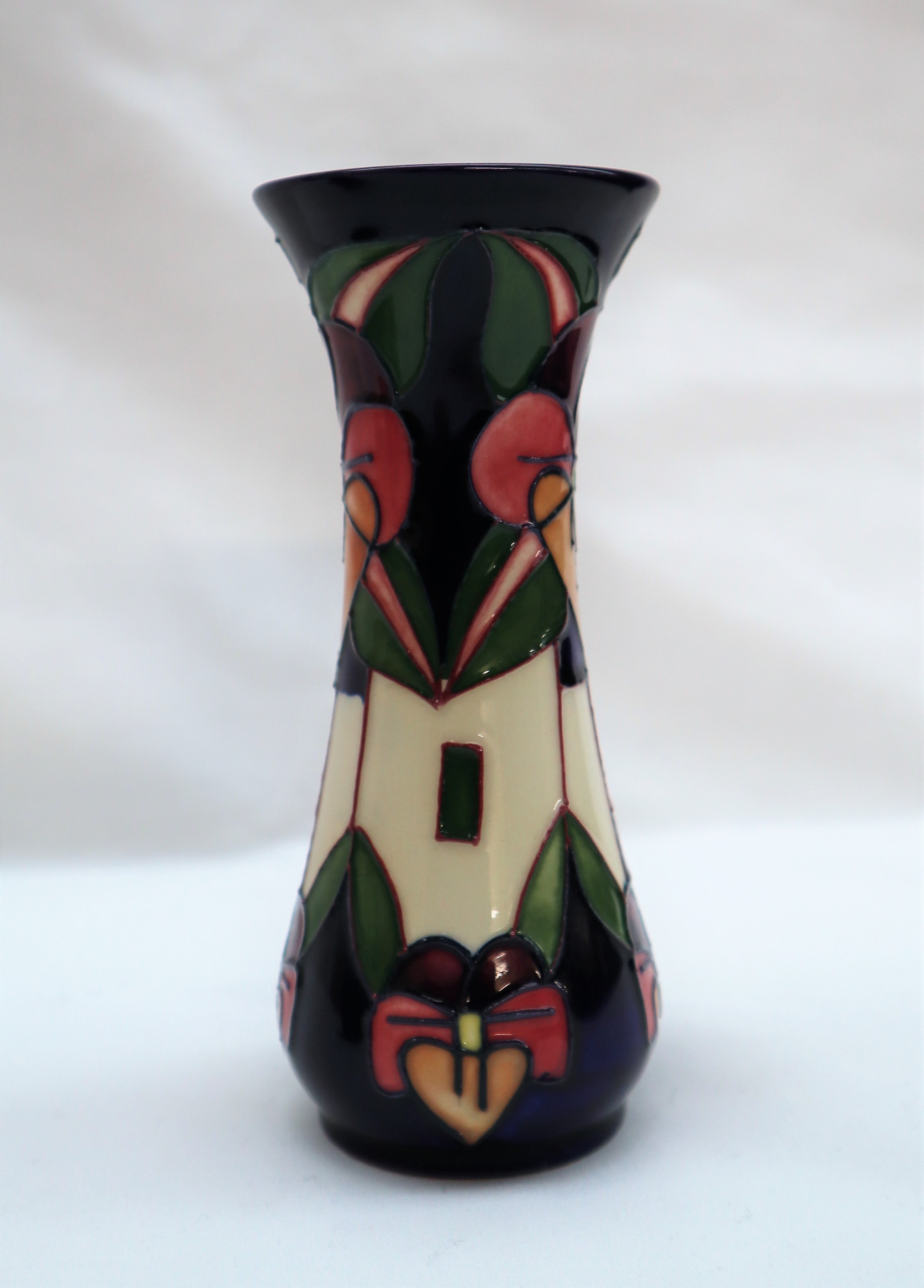 A Moorcroft pottery Trilogy pattern vase, impressed mark and dated 2006, by Rachel Bishop, - Image 2 of 4