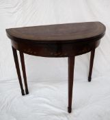 A 19th century mahogany card table,